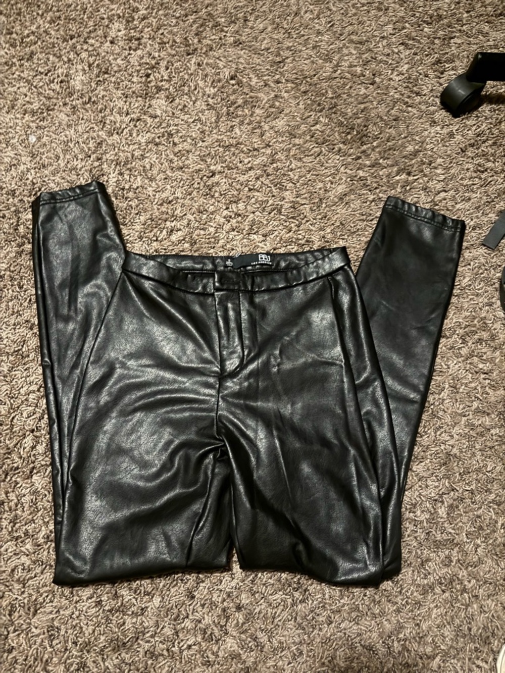 Black Faux Leather Men’s Pants - BBJ